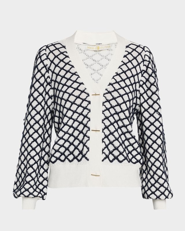 Charlie Diamond Knit Cotton Cardigan